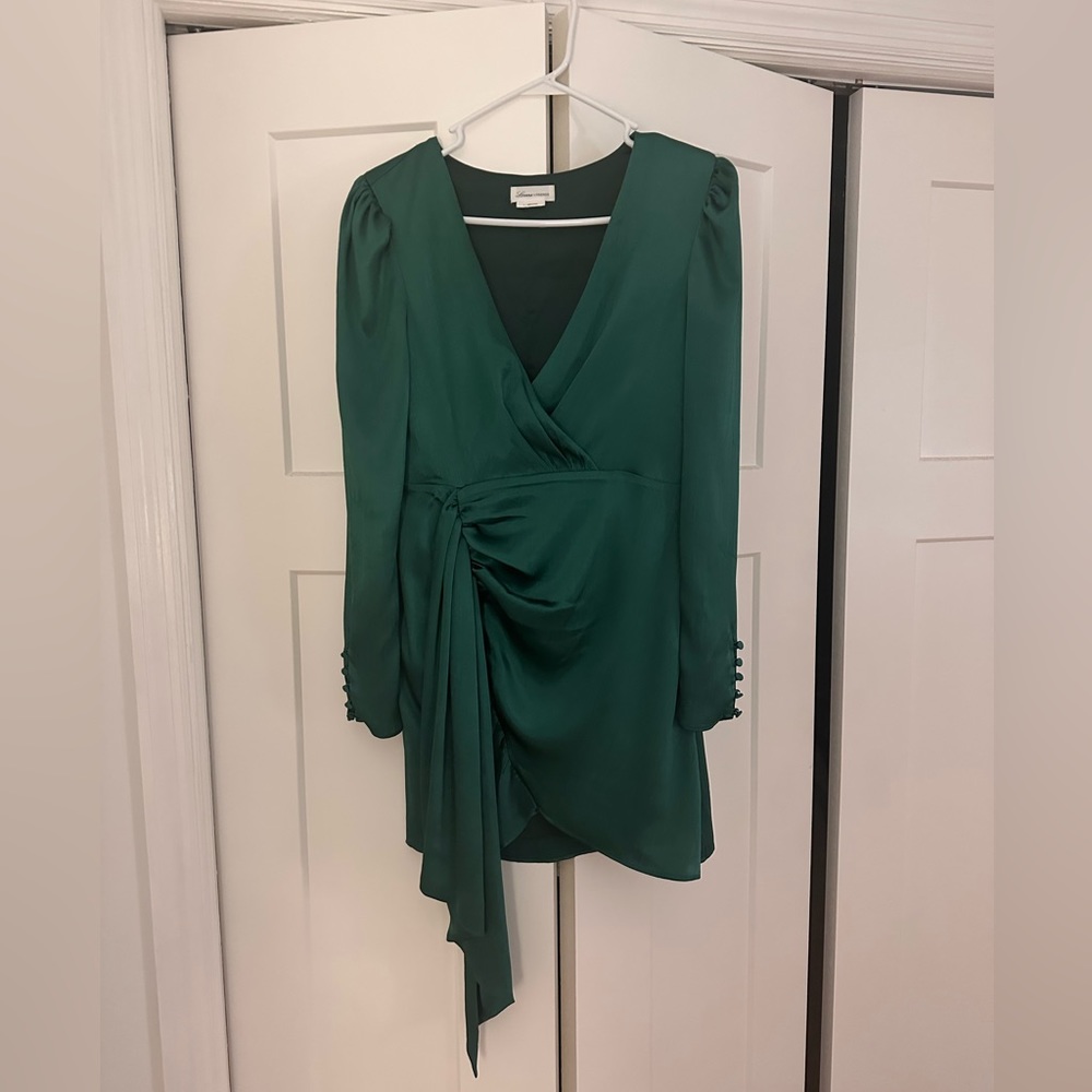 REVOLVE, LOVERS +FRIENDS, Emerald Green Mini Dress size S Holiday Drese